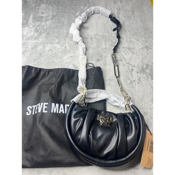 New Steve Madden Bspiral Crossbody Bag Black Measurements in Photos - Picture 1 of 10